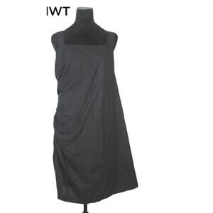 NWT Abercrombie & Fitch Black Linen Dress with Rouching at Waist Size XLT